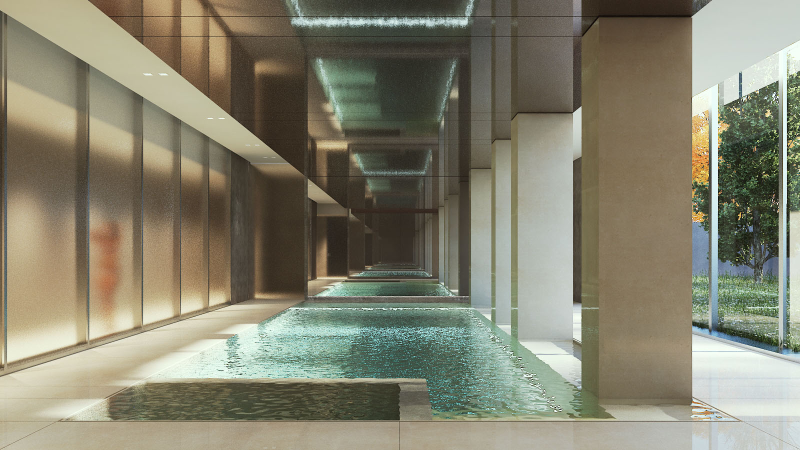 Infinity edge oxygen swimming pool